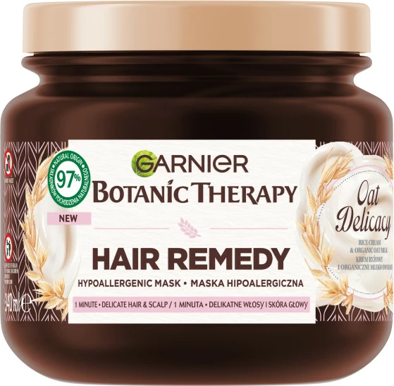 Maskë për flokë Garnier Botanic Therapy Oat Delicacy Hypoallergenic për femra, 340ml