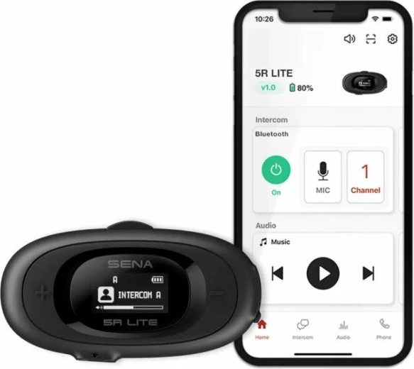 Interkom për helmetë SENA, për motoçiklistë, i zi
