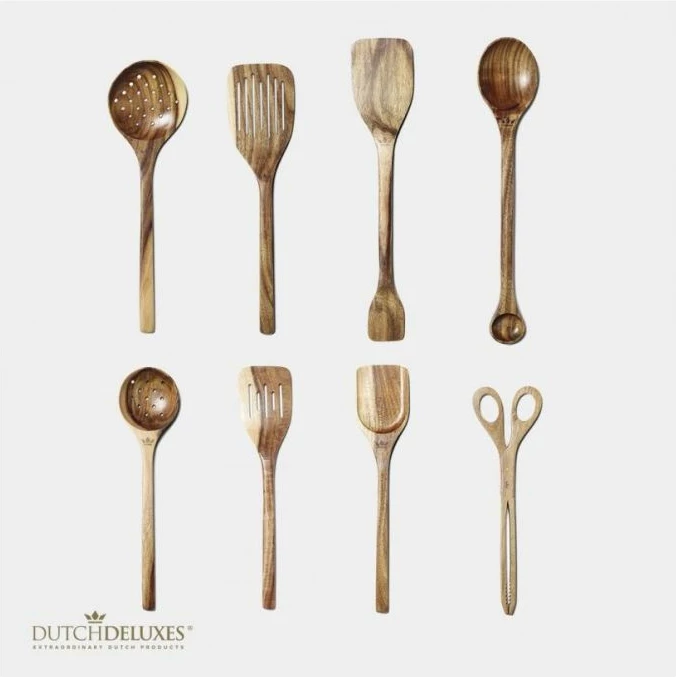 Set veglash gatimi druri BRABANTIA 555084, druri akacie, kafe natyrale, set 8 copë