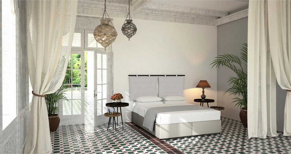 Baza krevati HANG BOX, ngjyrë e bardhë e çelët 16-950, 200x160x34cm