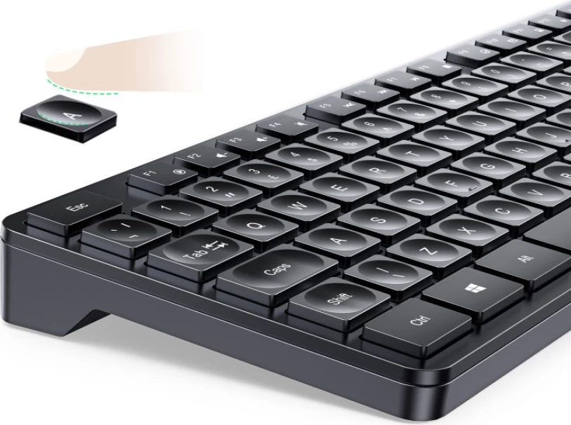 Set tastierë dhe maus wireless Ugreen MK006, 2.4GHz, e zezë
