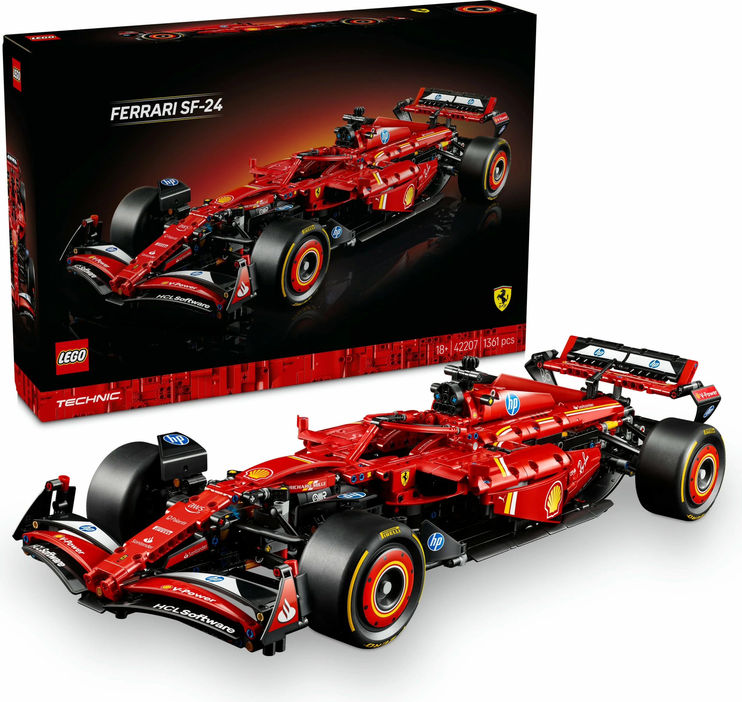 Set ndërtimi LEGO Ferrari SF-24 F1, 1361 pjesë, plastikë, shumëngjyrësh