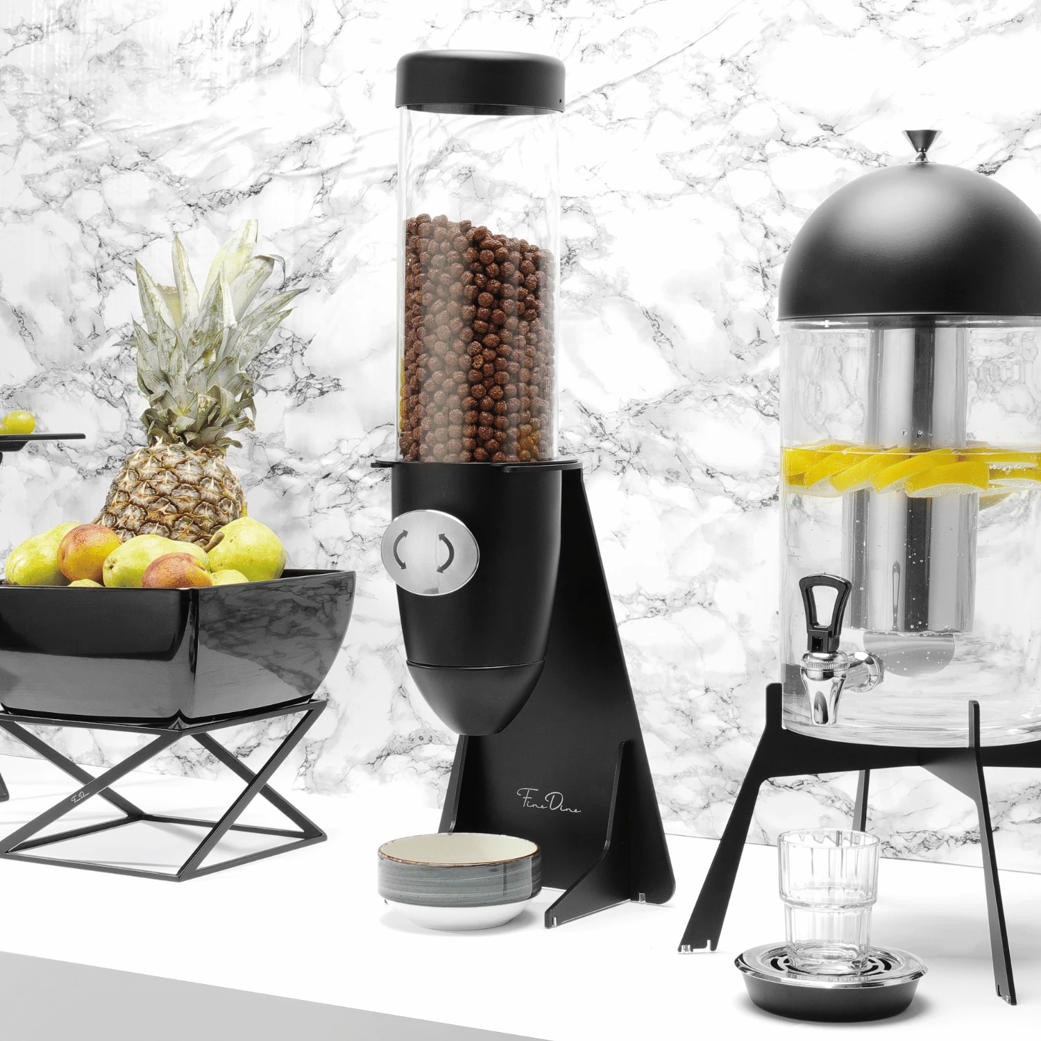Dispenser drithërash, Fine Dine, Skiatos, 5 L, 220 x 140 x 635 mm, i zi