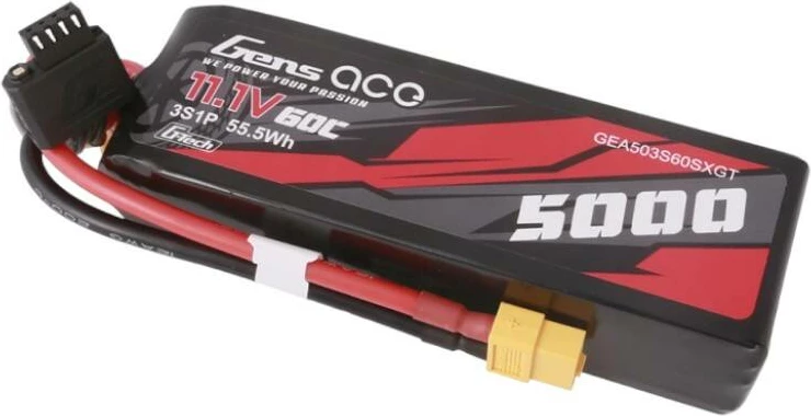 Bateri LiPo, Gens ace G-Tech GEA503S60SXGT, 5000mAh 11.1V 60C 3S1P, prizë XT60, short-size