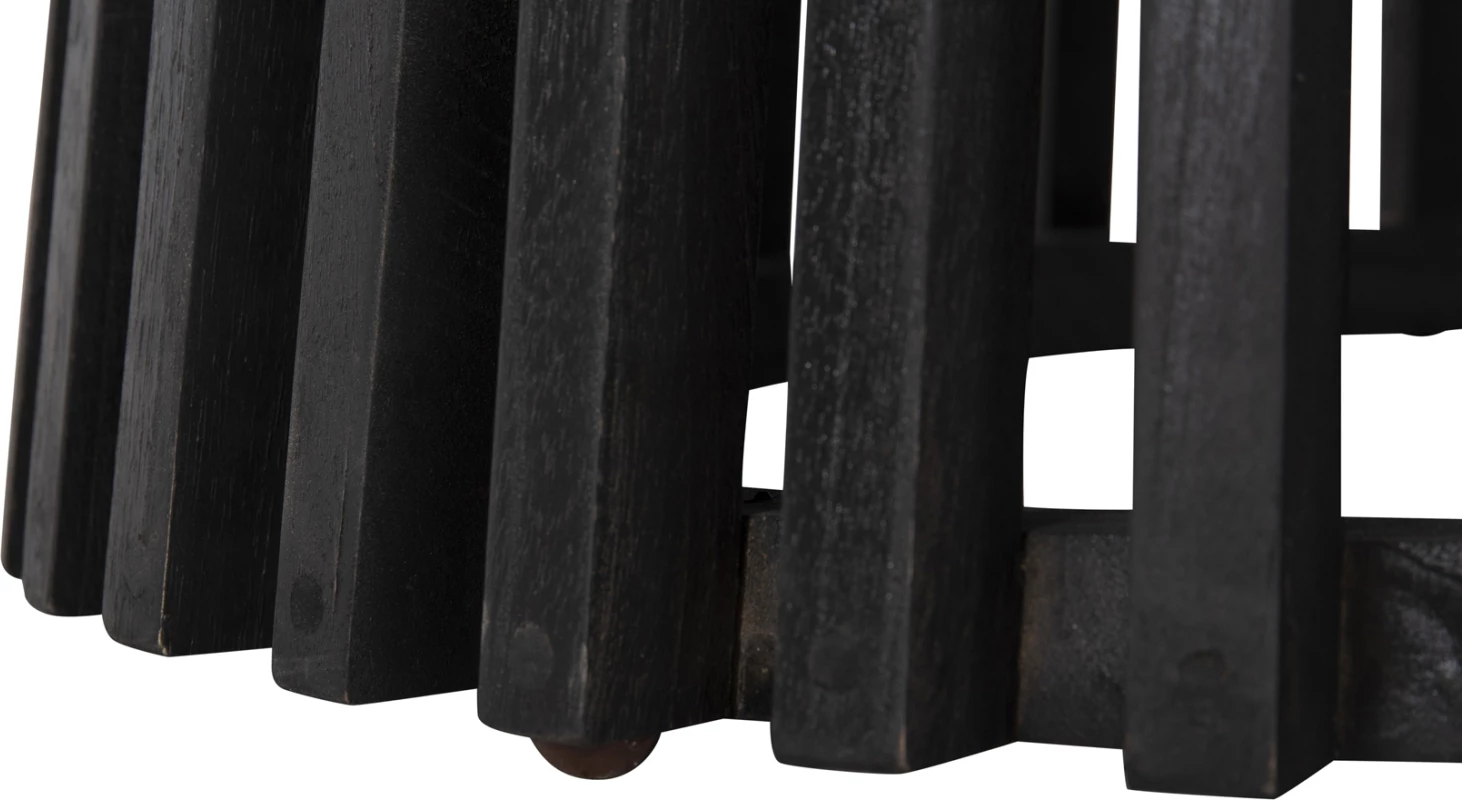 Tavolinë ngrënieje e rrumbullakët, FRANTZ, FH9457.12, dru MINDI i zi, Φ150x75H cm