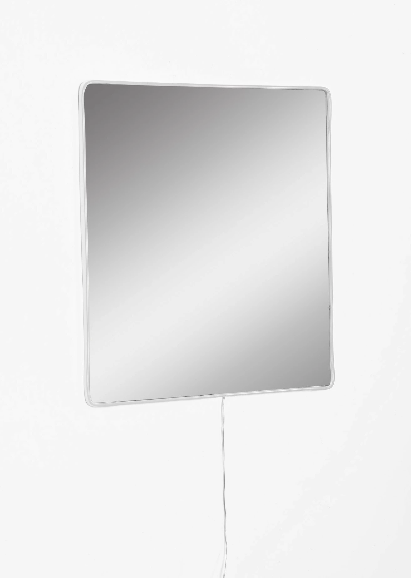 Pasqyrë me ndriçim LED, katrore, e bardhë, 30x30cm