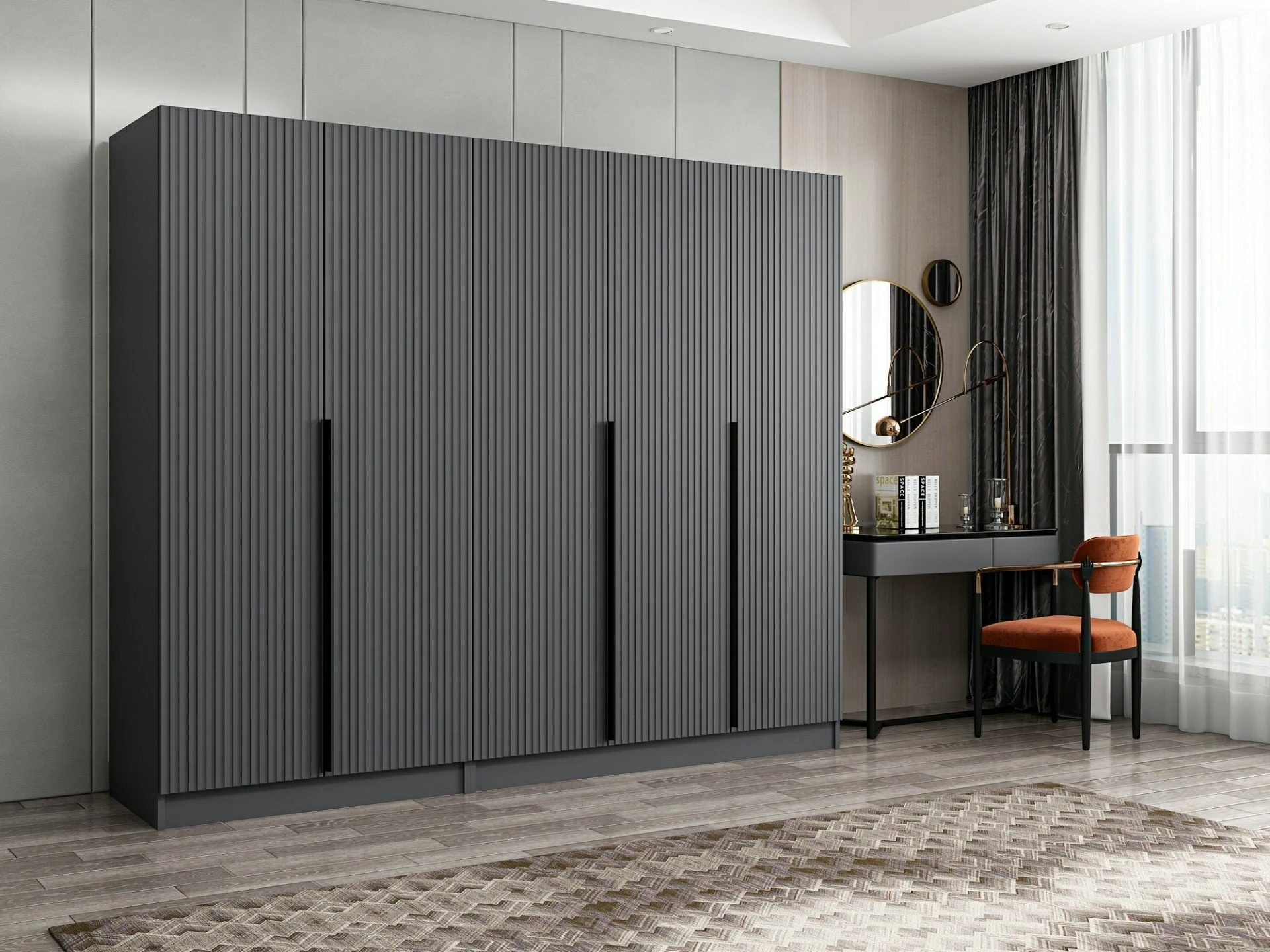 Dollap garderobe Skye Decor, ngjyrë antracit, Kale Plus - 7775