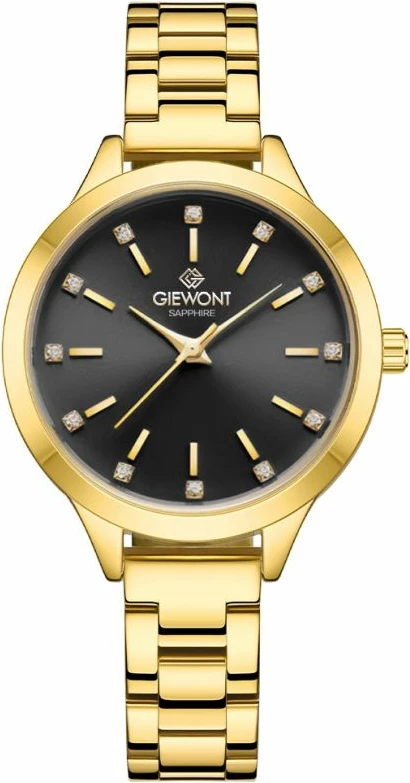 Orë dore femra Giewont GW2720-B3, e zezë dhe e artë, set