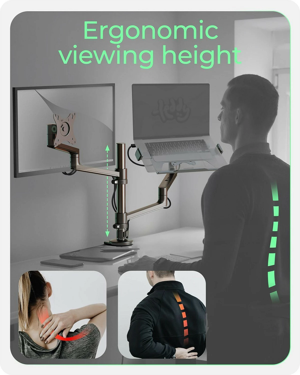 Mbajtëse monitori ICY BOX IB-MS622-T, 17-32", VESA 75x75/100x100, deri 8 kg, e zezë