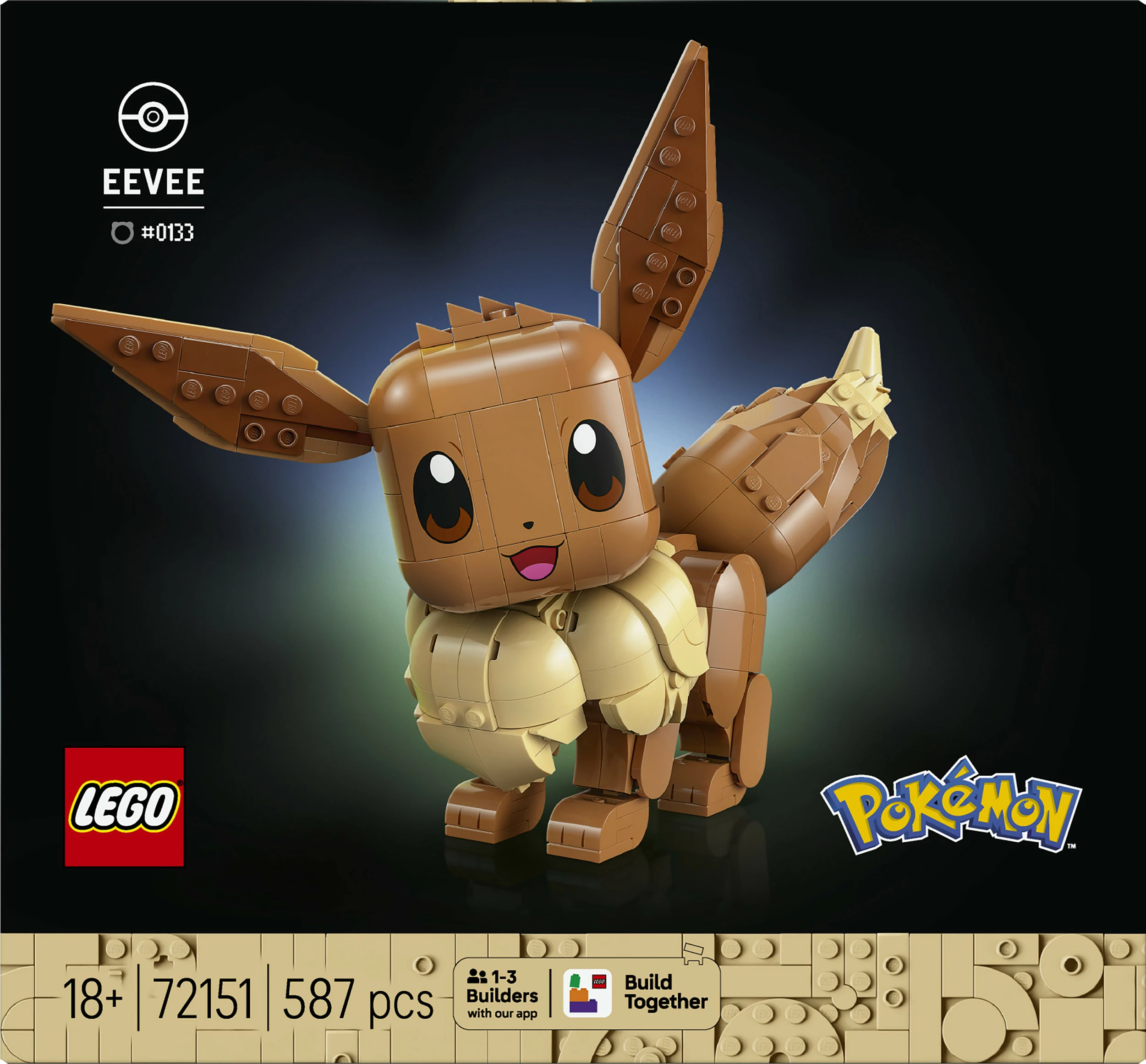 Set ndërtimi LEGO Pokémon Eevee (Evoli) 72151, 587 copë, 18+, Multicolor