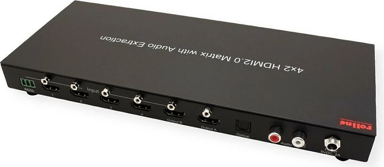 HDMI Matrix Switch ROLINE 4x2, 4K, me Remote, i zi