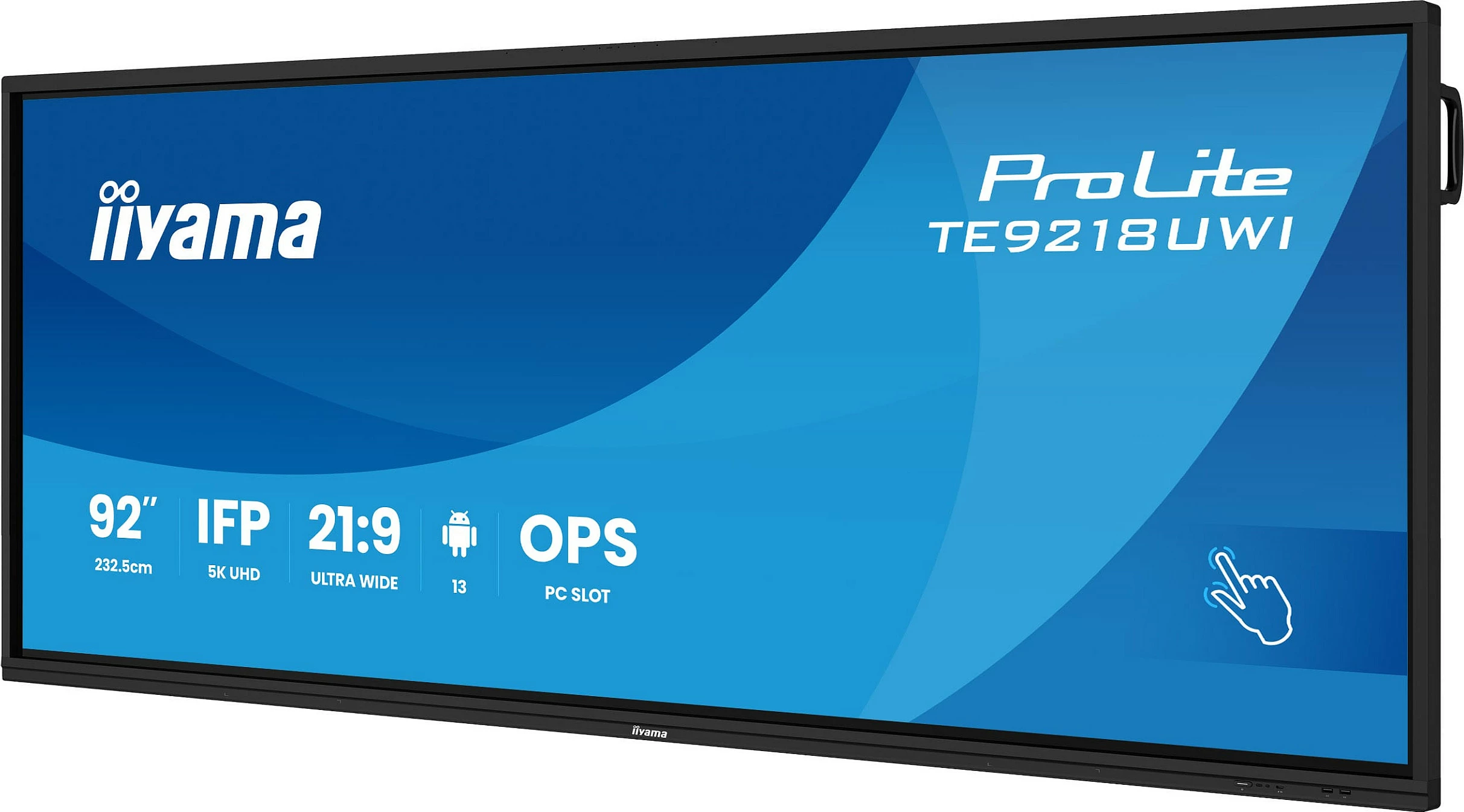 Ekran interaktiv iiyama ProLite TE9218UWI-B1AG 92 inç, 5K UHD, 21:9, Wi-Fi