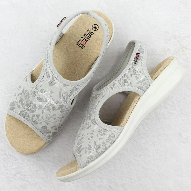 Sandale me taka të larta Unisoft 7196, gri