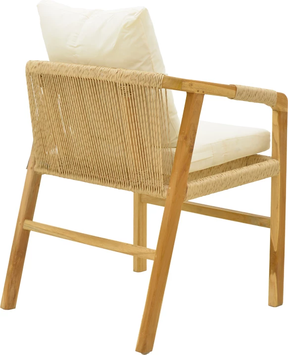 Karrige Cuerda, dru teak, litar pe, ngjyrë natyrale, 55x60x80cm