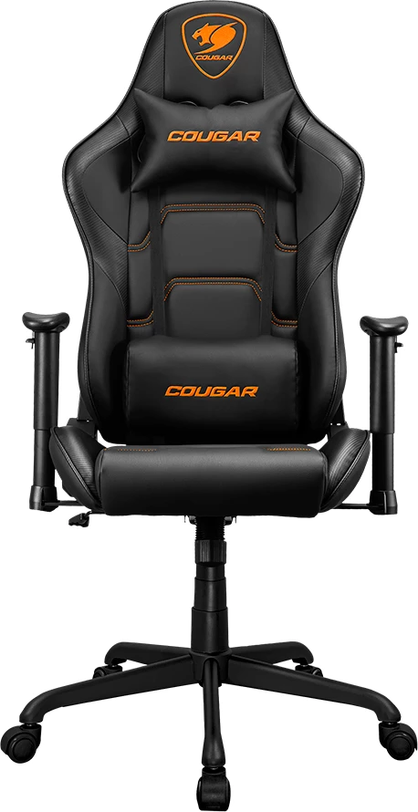 Karrige gaming COUGAR Armor Elite, mbështetëse krahu 2D, 160°, deri 120 kg, e zezë/portokalli