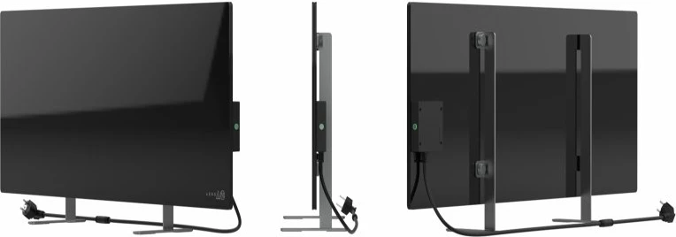 Ngrohës smart AENO Premium Eco AGH0002S 700W, xham i temperuar, infrared + konveksion, Wi‑Fi, i zi
