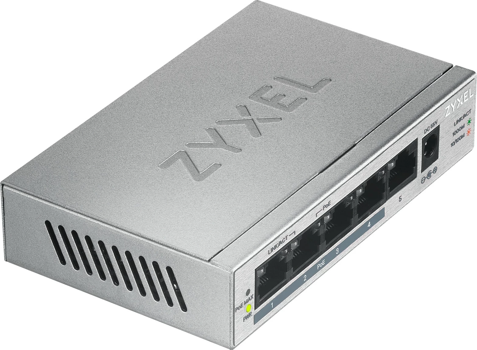 Switch Zyxel GS1005HP, Unmanaged, Gigabit Ethernet, PoE, Argjendtë