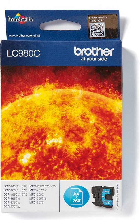 Toner Brother LC980C cyan origjinal, 260 faqe