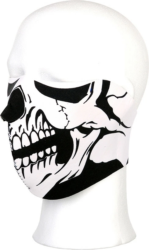 Maskë 101 INC Biker mask half face white skull