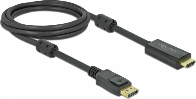 Kabëll DisplayPort në HDMI DeLOCK 2m, 4K 60Hz, i zi