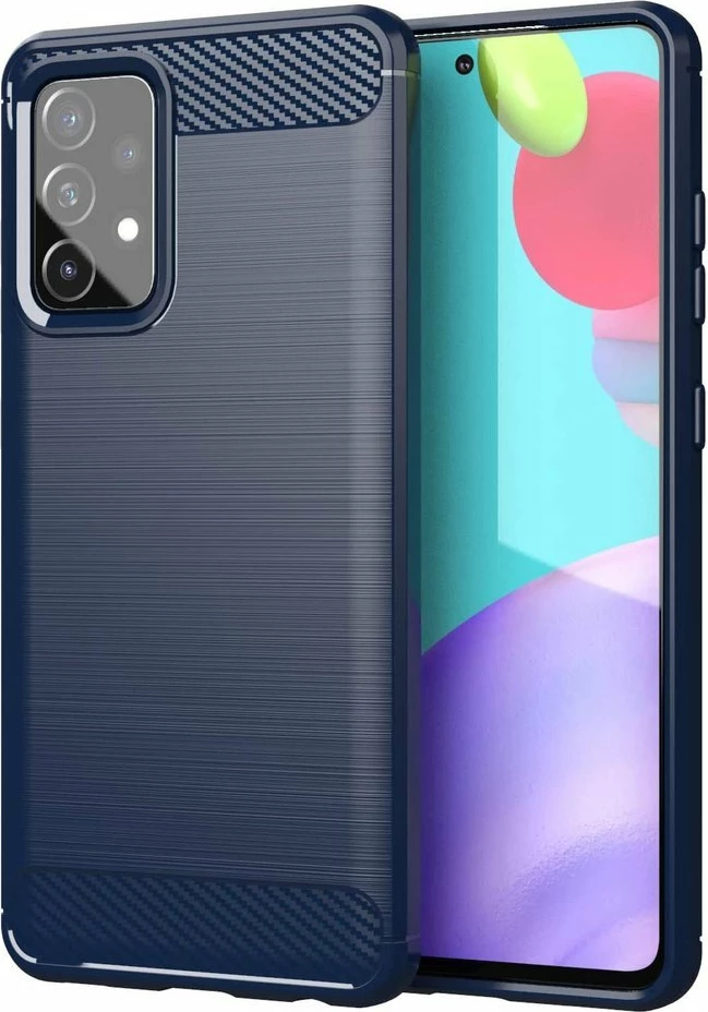 Mbështjellës Hurtel Carbon Case për Samsung Galaxy A72 4G, TPU, Blu
