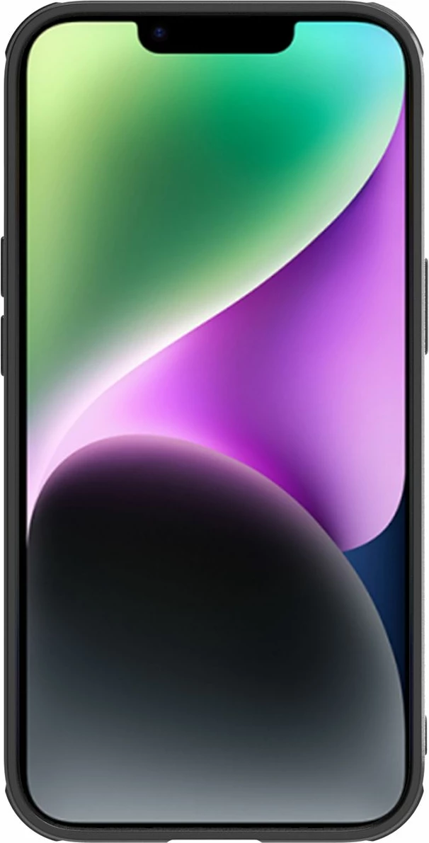 Mbështjellës Nillkin Synthetic Fiber S Case për iPhone 14, me kapak kamere, i zi