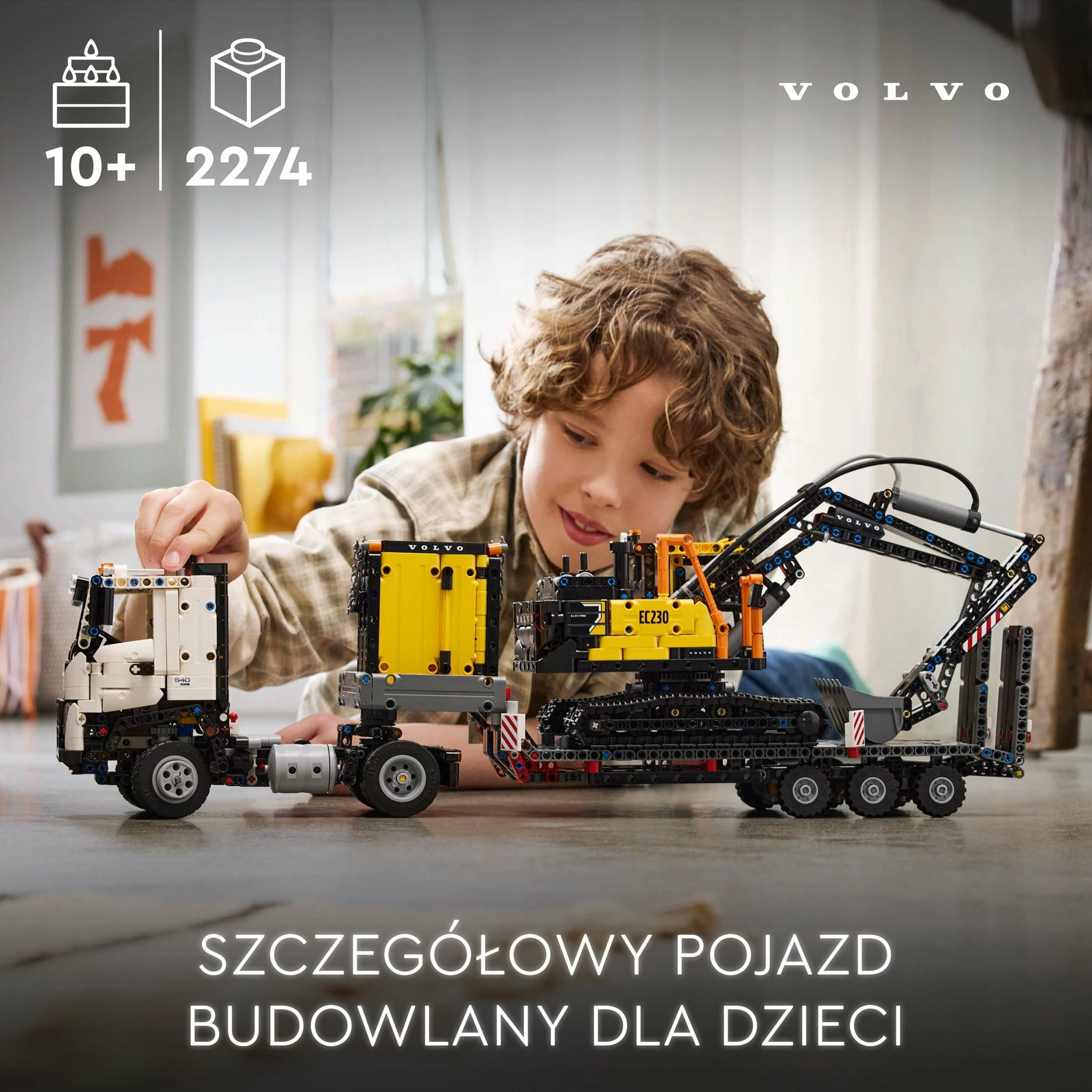 Set ndërtimi LEGO Technic Volvo FMX Truck dhe EC230 Excavator elektrik 42175, 2274 copë, 10+