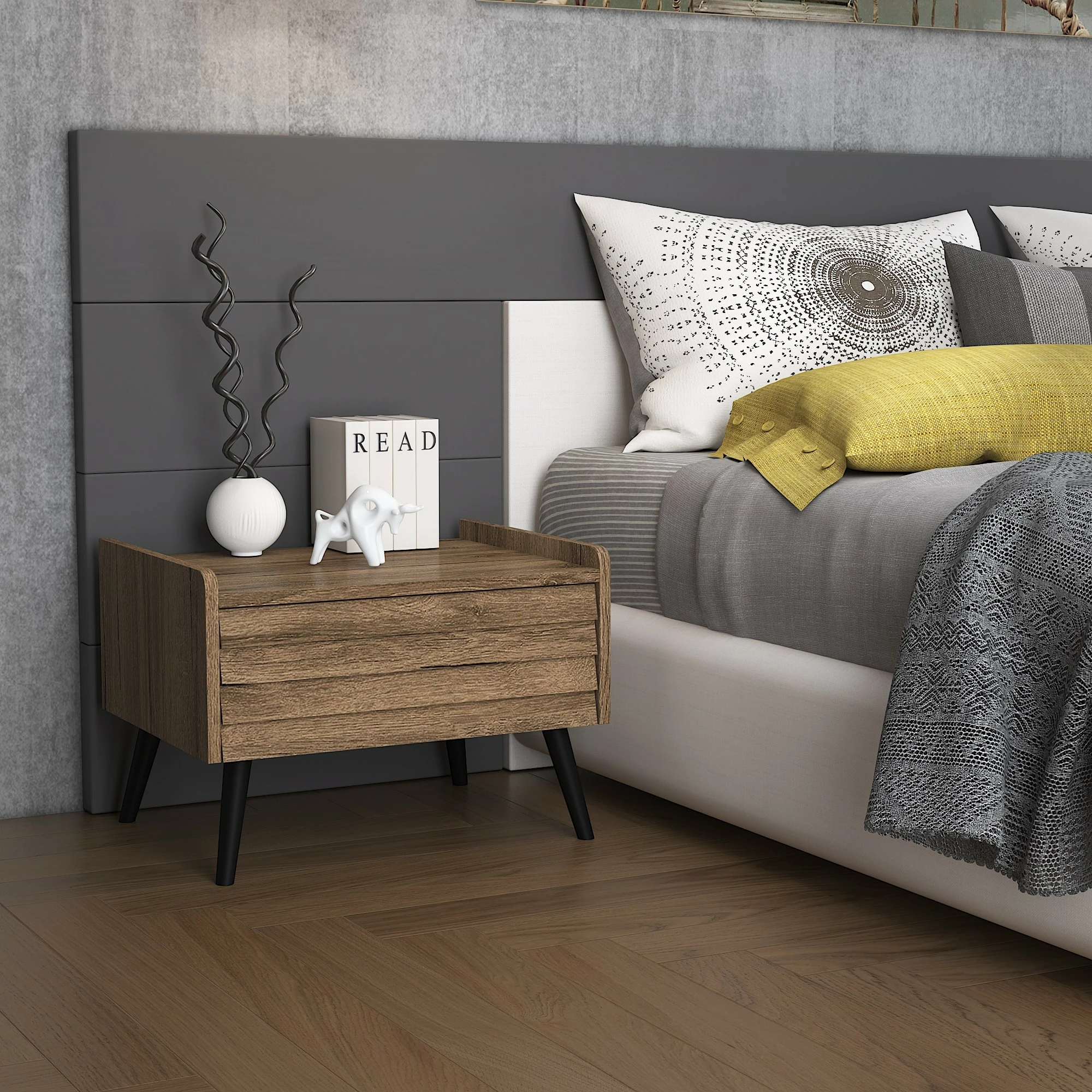 Komodinë Hanah Home, FRN-7008, ngjyrë arre