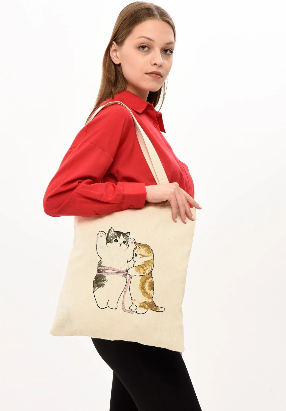 Çantë tote Zoozie Bags, krem, 35x40cm