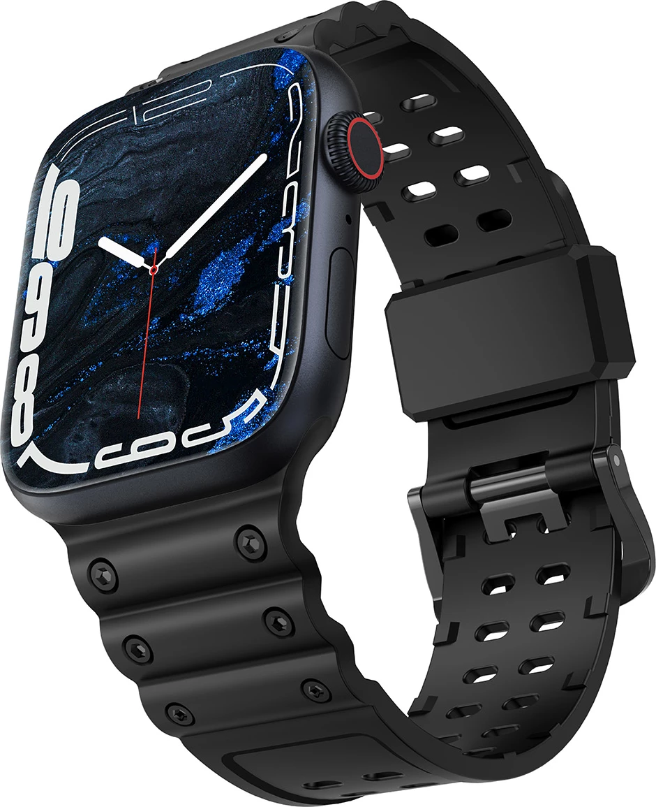 Rrip Apple Watch Hurtel Strap Triple Protection, për seri SE/9/8/7/6/5/4/3/2/1 (41/40/38mm), i zi