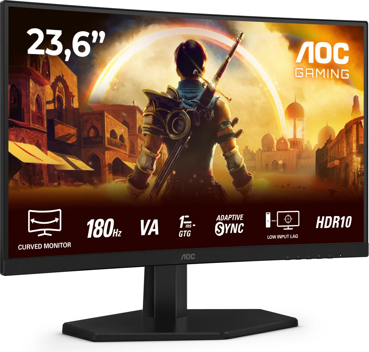 Monitor AOC C24G42E, 23.6", Full HD, 180Hz, i zi, i kuq