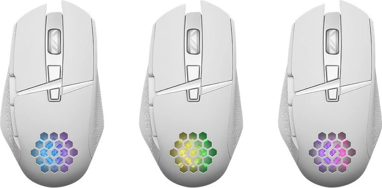 Maus wireless Defender Glory GM-514, RGB, 3200 DPI, i bardhë