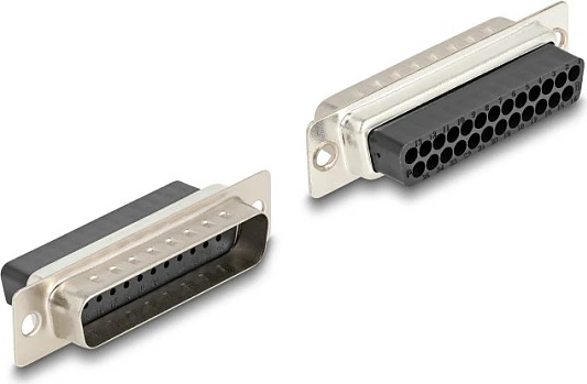 Adapter DeLOCK D-Sub 25-pin mashkull në RJ12 femër, set montimi, bardhë/zi