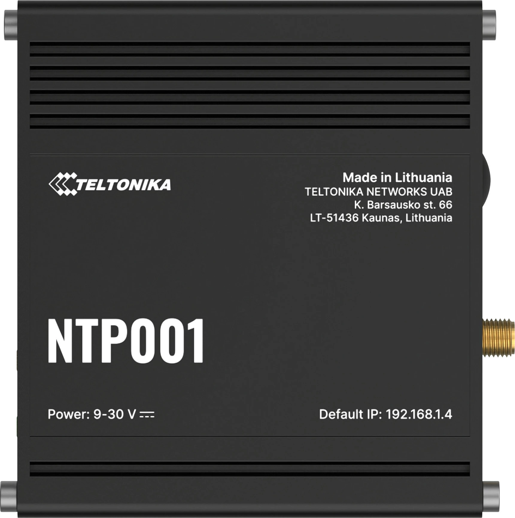 Server NTP Teltonika NTP001, Stratum 1 GNSS/GPS, 1x RJ45, montim në mur, i zi