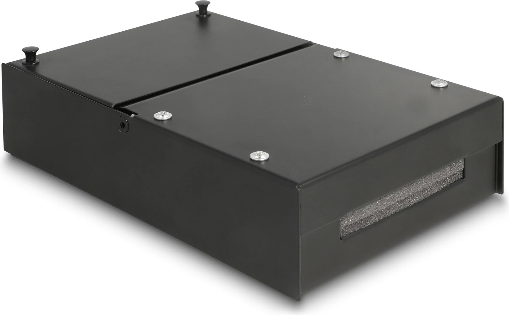 Kuti distribucioni DeLOCK, 4-Port për module Keystone, metal, IP20, 203x134x58 mm, e zezë