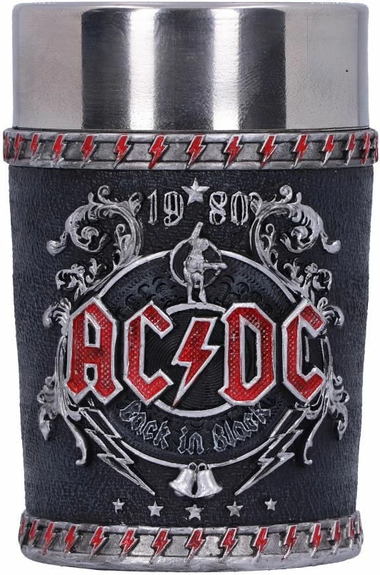 Gotë shot Nemesis Now AC/DC Back in Black, resinë me insert inox i heqshëm, e zezë/argjend
