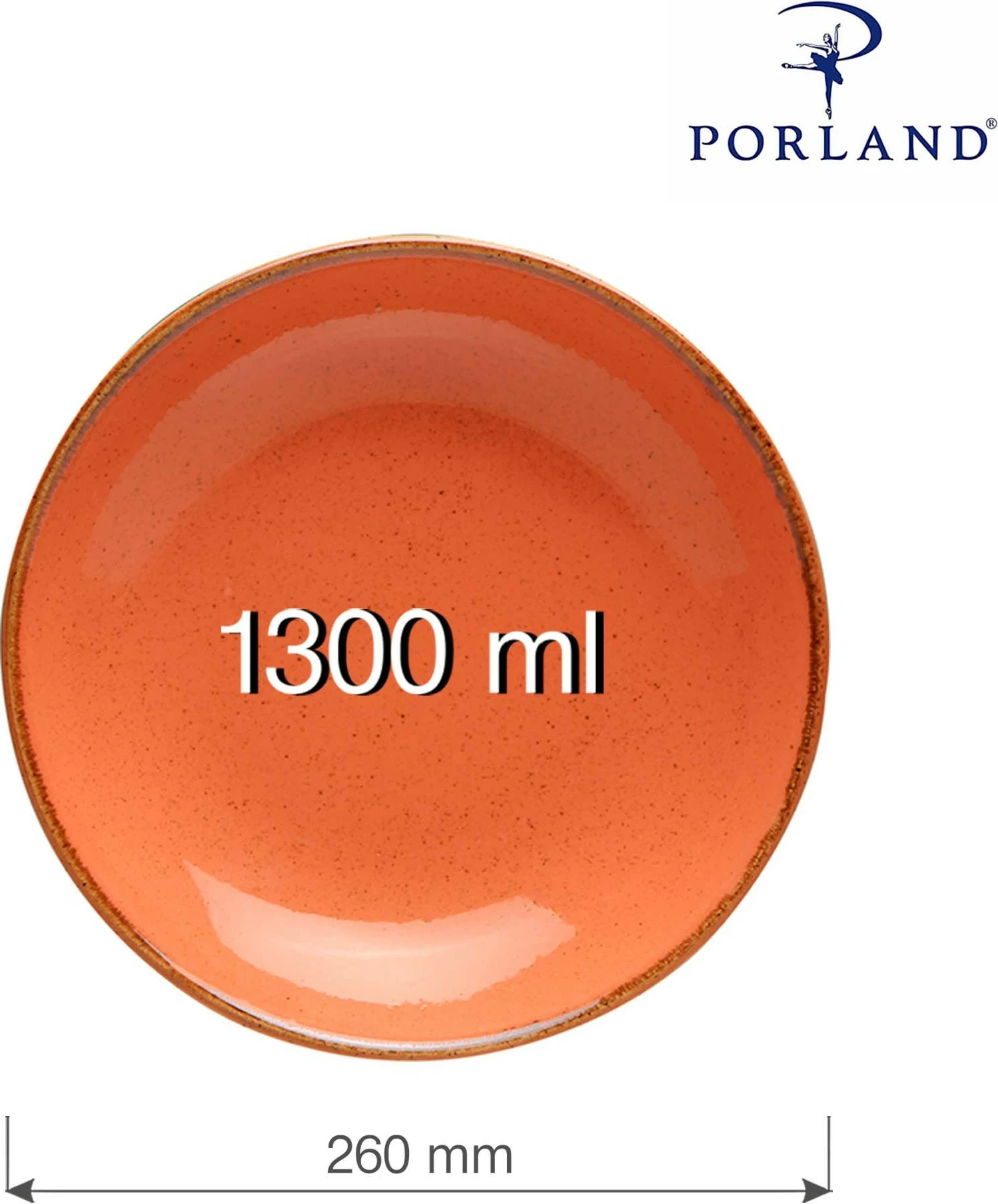 Pjatë coupe Porland Amber Seasons 260 mm porcelan, portokalli, set 6 copë