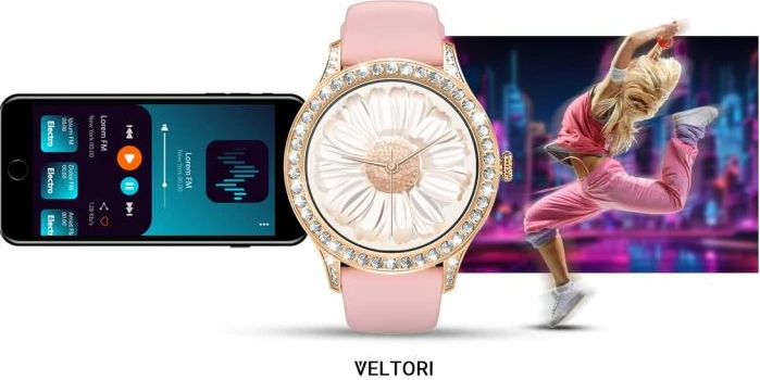 Smartwatch për femra VELTORI, rozë