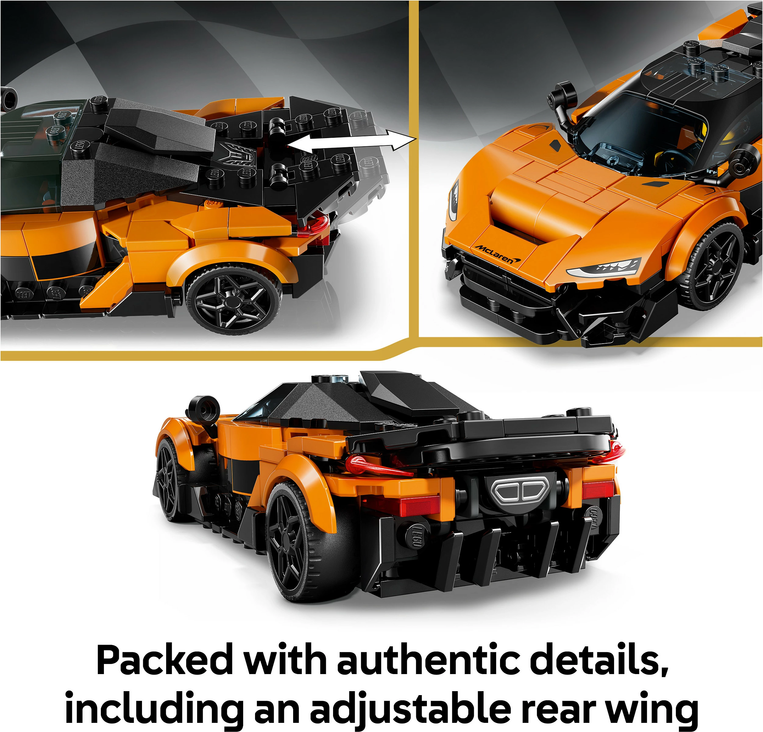 Set ndërtimi LEGO Speed Champions McLaren W1 77257, 287 copë, 9+, portokalli/zi