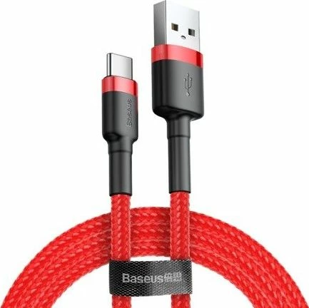 Kabllo USB Baseus Cafule CATKLF-C09 USB-A në USB-C 2 m USB 2.0, e kuqe