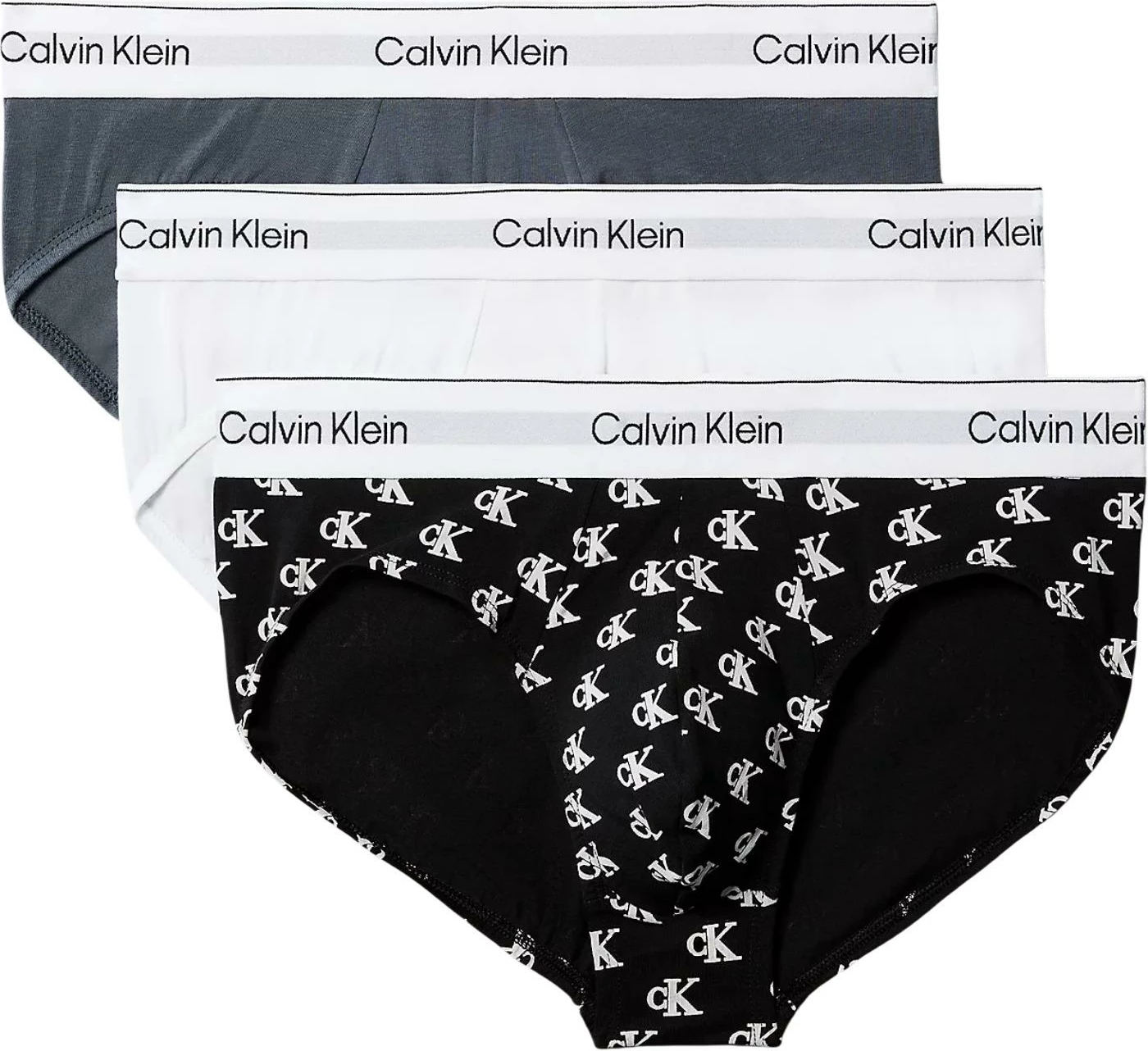 Të brendshme për meshkuj Calvin Klein Underwear Hip Brief 3PK LV00NB4388, bardhë/zi