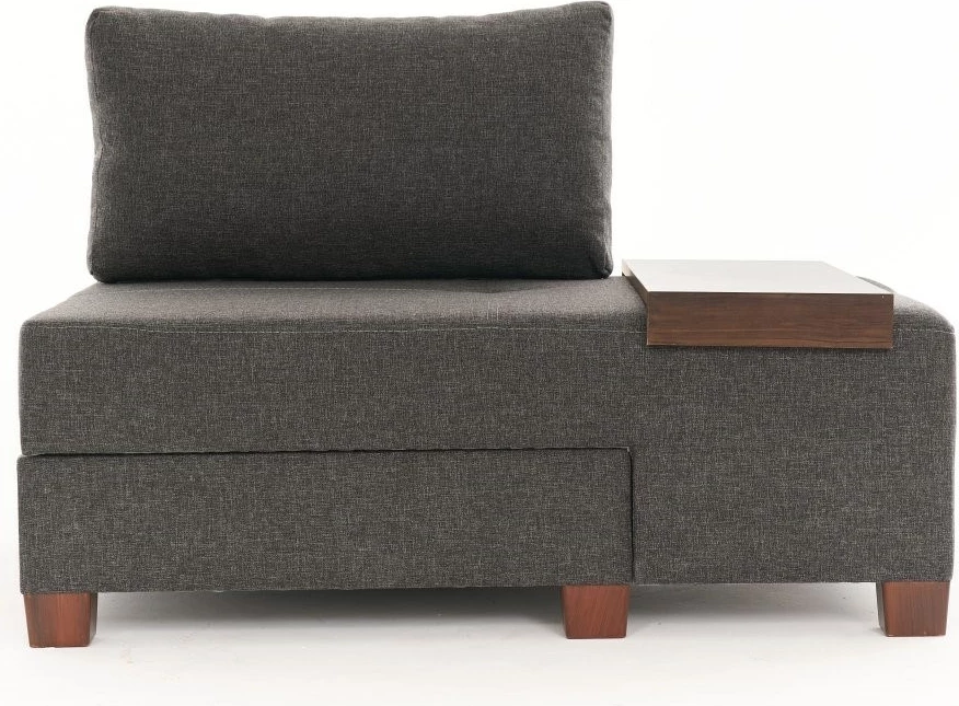 Krevat-kolltuk një vendësh, Atelier del Sofa, Perenna Linen, kënd i djathtë, ngjyrë antracit