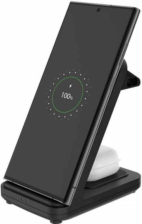Mbushës pa tela Fixed Powerstation Uni 15W, 2 pajisje, USB-C, i zi
