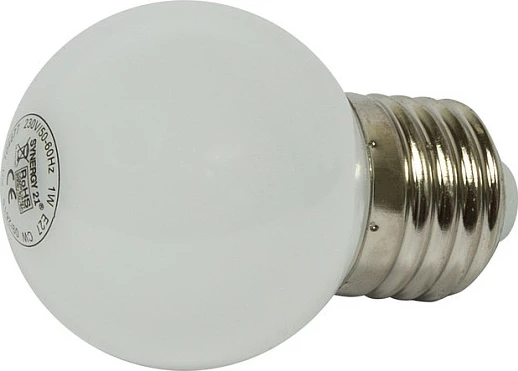 Llambë LED Synergy21 S21-LED-000734, E27, 1W, 35000h, Cool White, e bardhë