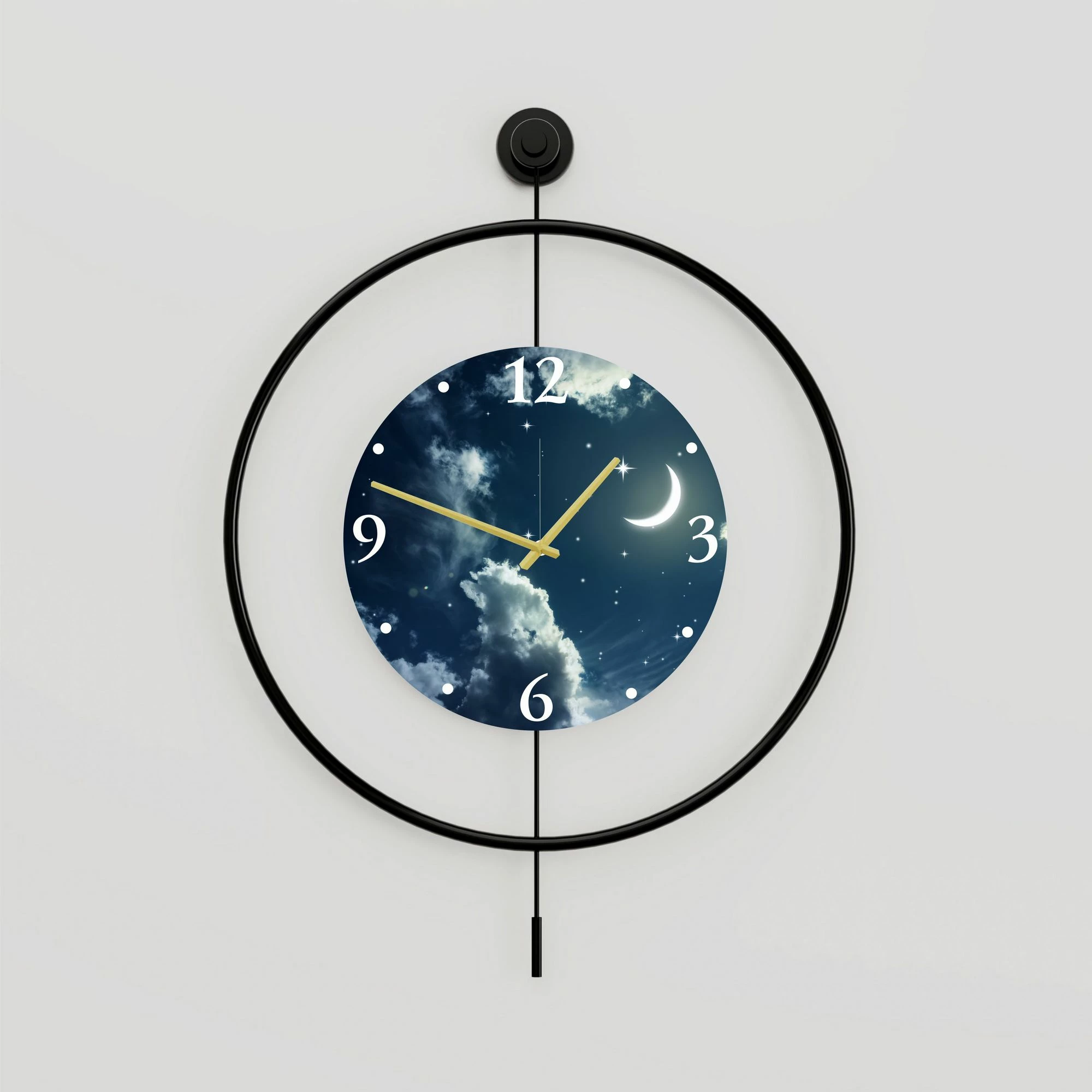 Orë muri dekorative prej metali, Wallity, Mclock-00118, e zezë