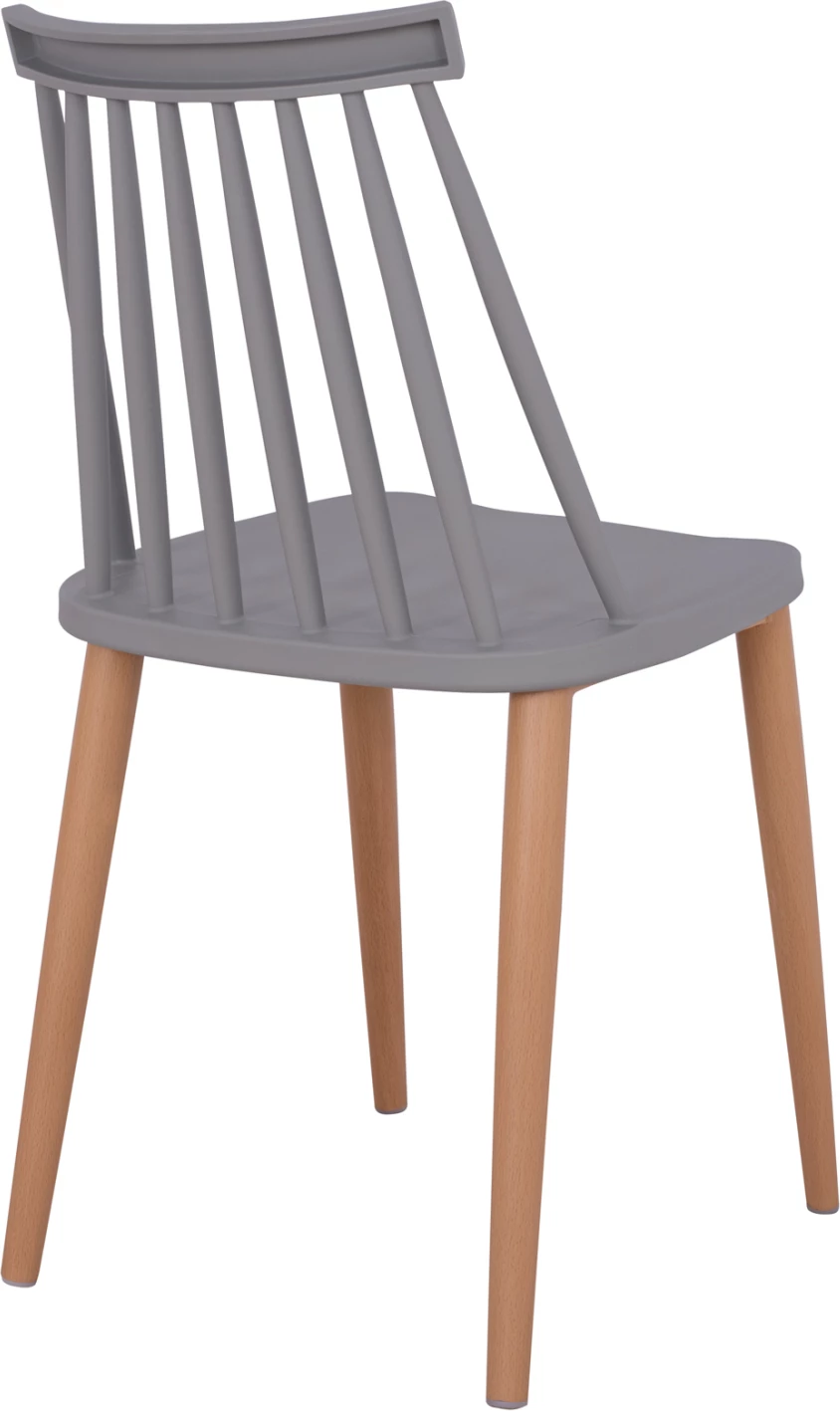 Karrige për ngrënie, FH8052.10 Vanessa, gri me këmbë metalike, 43x46,5x82cm, set prej 4 copash