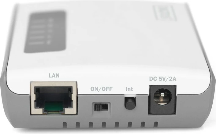 Server rrjeti wireless Digitus DN-13024, 2 porta USB 2.0, 300 Mbps, Gri/Bardhë