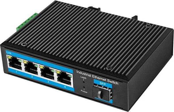 Switch industrial Gigabit Ethernet LogiLink, 4x RJ45 1000Mbps + 1x SFP, i zi