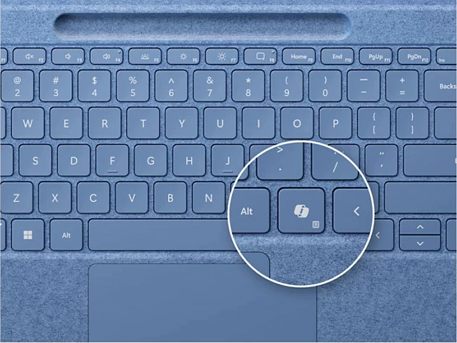 Tastierë Microsoft Surface Pro Flex Keyboard me Pen, QWERTZ (DE), Bluetooth, e ndriçuar, blu