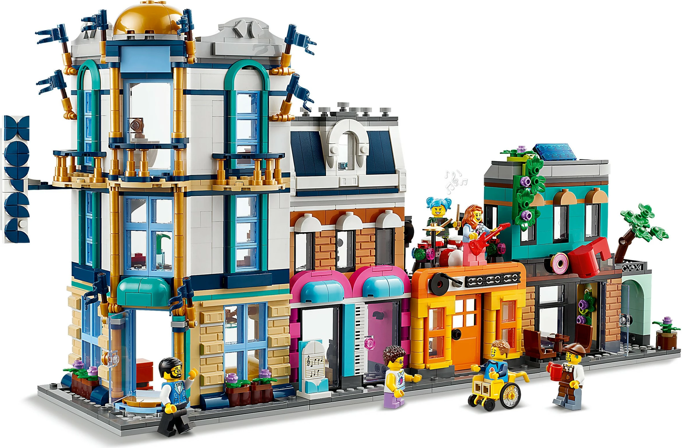 Set ndërtimi LEGO Creator 3in1 Main Street, 1459 pjesë, shumëngjyrësh